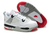 Kids Michael Jordan IV - White and Black Grey/Sport Red