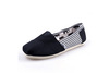 Women's Toms Black Canvas Stripe Classics Shoes