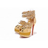 2012 Christian Louboutin 20 Years Isolde 160mm Leather Peep Toe Pumps Gold