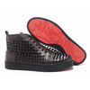 Christian Louboutin Louis Spikes High Top Women Sneakers Coffee Black