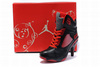 air jordan 5 high heels black red