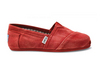 Women's Toms Red Stone-Washed Twill Classics Shoes