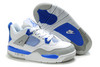 Air Jordan Retro 4 Military Blue and White Grey - Kids(Youth)