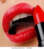 Red lip gloss