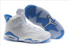 Blue and White Retro 6 Jordan Shoes Womens