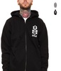 Rebel8 - LOGO BLACK ZIP-UP HOODIE