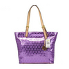 Michael Kors Jet Set Mirror Metallic Large Purple Tote Bags