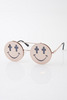 Smiley Face Cross Eyed Glasses in Shiny Gold by Jeremy Scott