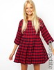 ASOS PETITE Exclusive Check Oversize Smock Dress