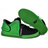 Mens Black and Green Leather Supra Falcon Mid Skate Shoes