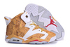 Mens Jordan Shoes 6 1st Ring Customs Gold And White-Available