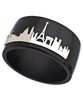 Charmed Circle Black And Silver Paris Skyline Wide Bangle