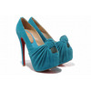 Sky Blue Christian Louboutin 20 Years Lady Gres 160mm Suede Pumps Red Sole Shoes