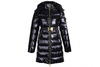 Moncler Women Mokacine Long Down Coat Shiny Black