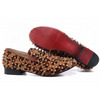 Leopard Christian Louboutin Rollerboy Spikes Mens Red Sole Flat Shoes