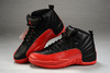 Air Jordan 12 Retro Womens Leather BlackRed Basketball Shoes