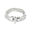 Genuine White Leather Bracelet with Multi Leather Strings Toggle