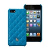 Кожаный чехол/накладка JisonCase Quilted Wallet Case Blue (Голубой цвет) для iPhone 5/5S