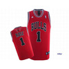 Adidas Rose #1 Red Swingman Bulls Jersey Black Number