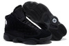 Men Nike Jordan 13 Whole Black Winter Black Fur Lining