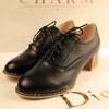 Korean retro British style leather shoes