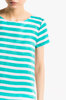 STRIPED COTTON AND SILK T-SHIRT WITH BUTTON BACK