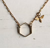 Honey Bee Honeycomb Hexagon Geometric Brass