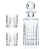 Tiffany Crystal Plaid Decanter and Glass Set