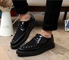 Mens Retro Oxford Rivet Pointed Toe Britpop Platform Creeper Lace Up Dress Shoes