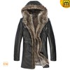 Raccoon Fur Trim Sheepskin Coat for Men CW877158