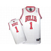 Rose #1 White Adidas Bulls Jersey Red Numbers