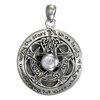 Sterling Silver Moon Pentacle Pentagram Pendant Rainbow Moonstone