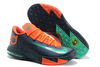 Nike Mens Zoom Kevin Durant 6 "Mint Speckle" Shoes : Black & Orange/Mint Green (Dark Glow)