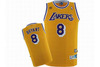 Kobe Bryant #8 LOS ANGELES LAKERS NBA BASKETBALL Yellow Jerseys