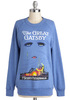 Out of Print Great Gatsby Vintage Inspired Blue Crew Neck Sweatshirt