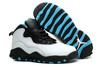 Michael Jordan White Black and Blue Shoes Air Retro 10 X - Female