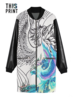 ROMWE Phoenix Tattoo Reversible Coat