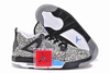 New Womens Size Jordan IV 4 (GS) Retro "3Lab5" in Elephant Print White and Black/Cement Blue Design