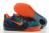 Nike Mens "Peach Jam" Kobe Bryant 9 IX Low EM Blue Black Orange Green Color Sports Trainers