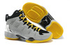 Cheap Sale Men Size Nike Brand Jordan Melo M10 Basketball Sneakers with Metallic Silver Black and Yellow