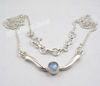 Silver 925 Fiery Rainbow Moonstone Necklace