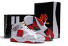 Red and White Grey Air Jordan 7 Hare Shoes Men