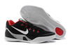 Black/Laser Crimson/Wolf Grey with White Colorway Womens Kobe IX EM Low-Top Training Sneaker