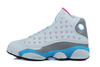 Female Jordan Retro 13 GS Footwear With Color White/Grey/Blue/Pink -Miami Vice