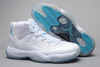 Nike Michael 11 XI Retro White and Gamma Blue Colorway Mens Basketball Training Shoe