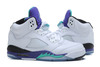 Women Size Inspired Colorways White/New Emerald & Grape Ice - Blue Nike Jordan 5 Sports Trainers