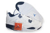 Direct Sale Air Jordan Retro 4 Blue/White/Midnight Navy Nike Training Shoes