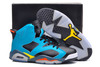 Cheap Nike Athletic Shoes Black Maize Blue Color for Men - Air Jordan 6 VI