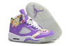 Air Jordan 5 V Female Sports Trainers in Floral Purple/White Colorway