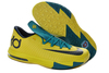 “Seat Pleasant”Kevin Durant KD VI (6) In Sonic Yellow/Midnight Navy & Tropical Teal Design Athletic Sneakers For Men